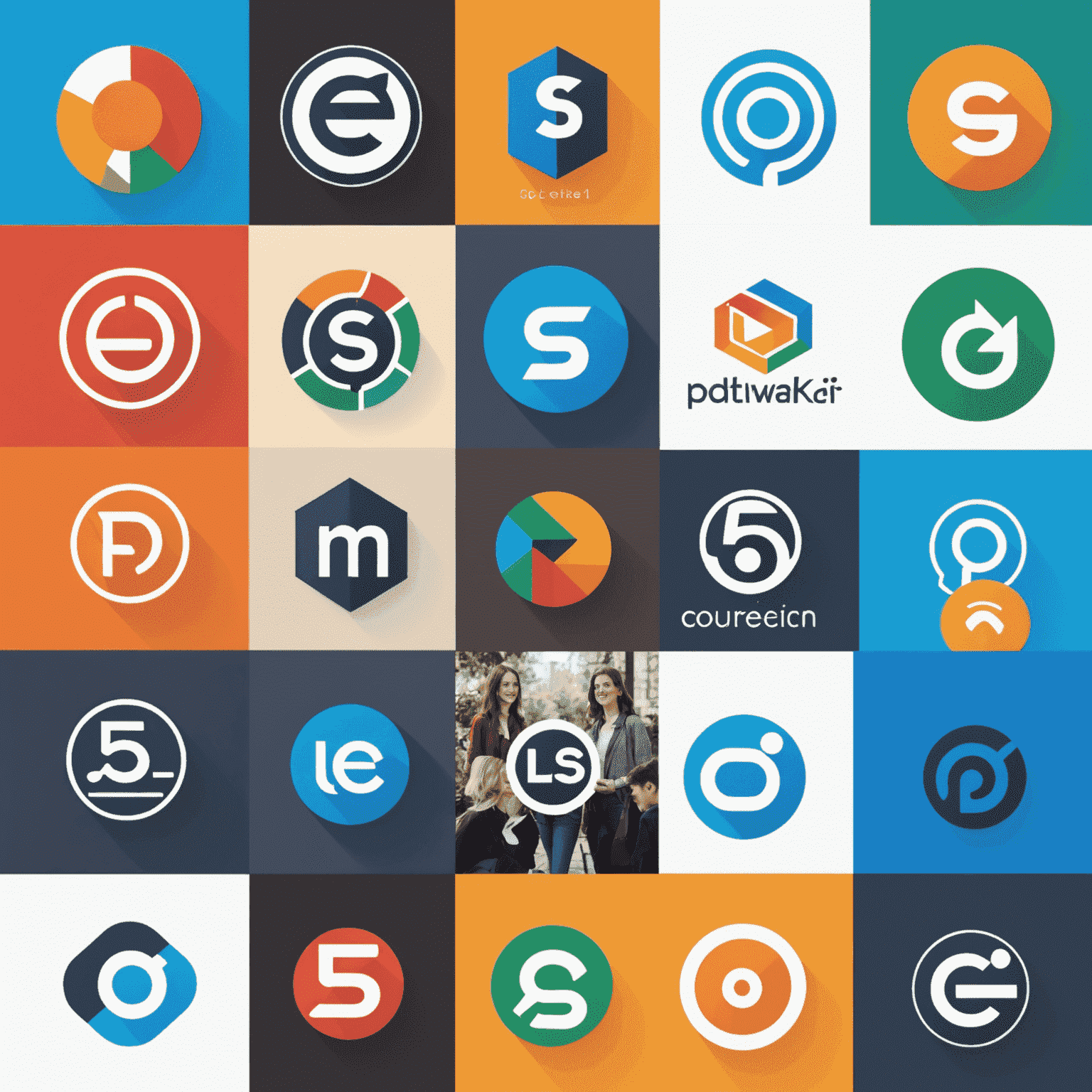 Collage de logos de las 5 mejores plataformas de aprendizaje de programación en línea, con una persona eligiendo entre ellas